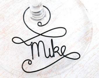 Wine Charms, Personalized Wine Glass Charms - Wedding Favor Wine Glass Charms, Bridal Party Wine Glass Charms, Groomsman Wine Charms