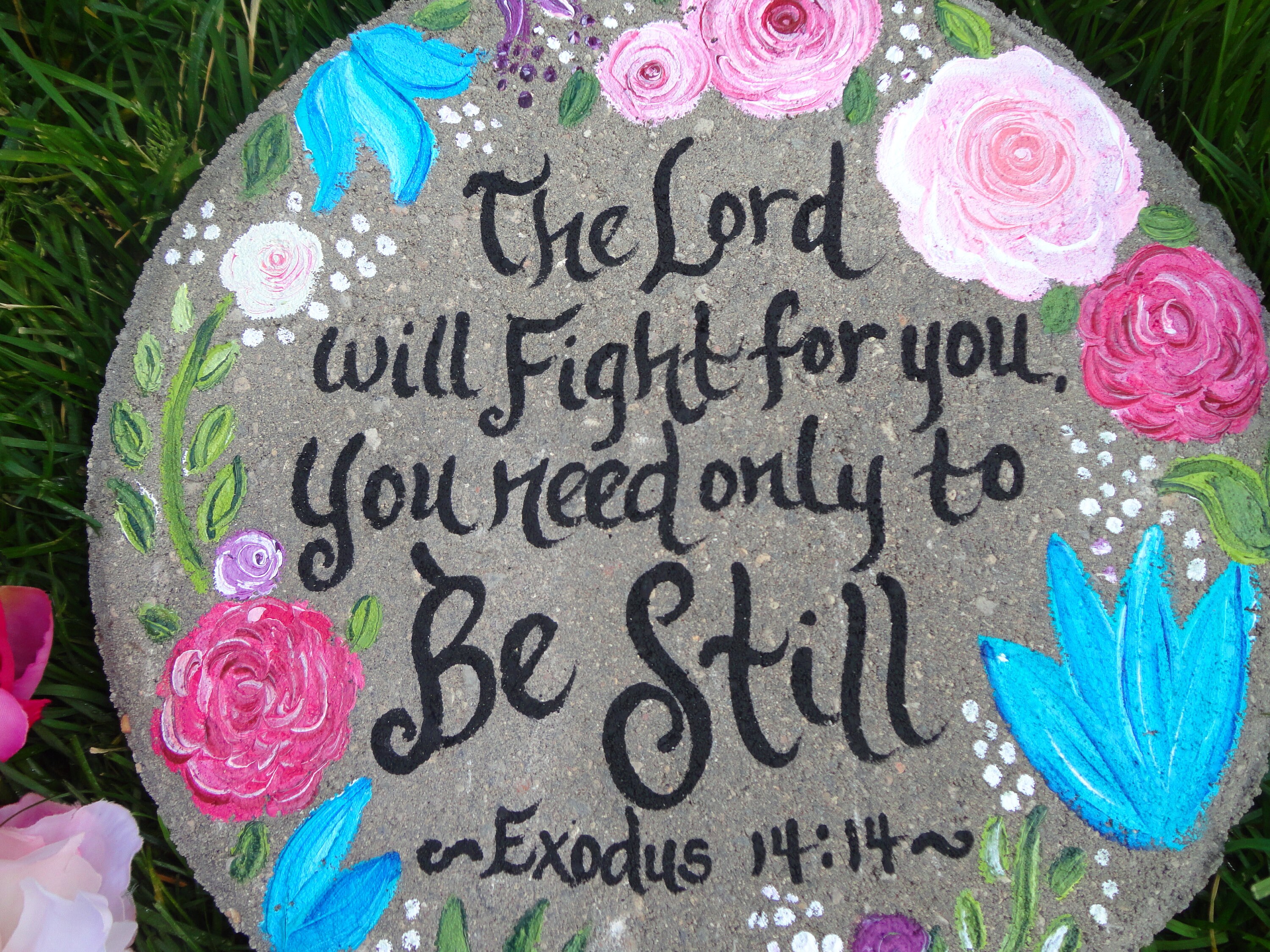 PERSONALIZED Bible Verse Stepping Stone HAND PAINTED Memorial