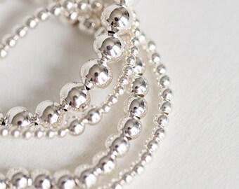 Sterling Silver ball bracelet ~ Sterling silver bracelets~ layered bracelets~ Sterling silver bracelet ~ Stackable bracelets ~ Mom bracelet
