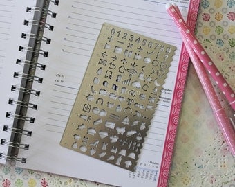Bullet Journal Stencil - Planner Stencil - Journal Stencils - Stencil Template - Filofax Stencil - Metal Stencil - Number - Ready to Ship
