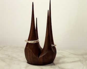 Ring Holder- Solid walnut ring holder