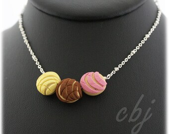 Pan Dulce Necklace, Concha Necklace, Polymer Clay Concha Necklace, Polymer Clay Necklace, Mexican Sweet Bread Necklace