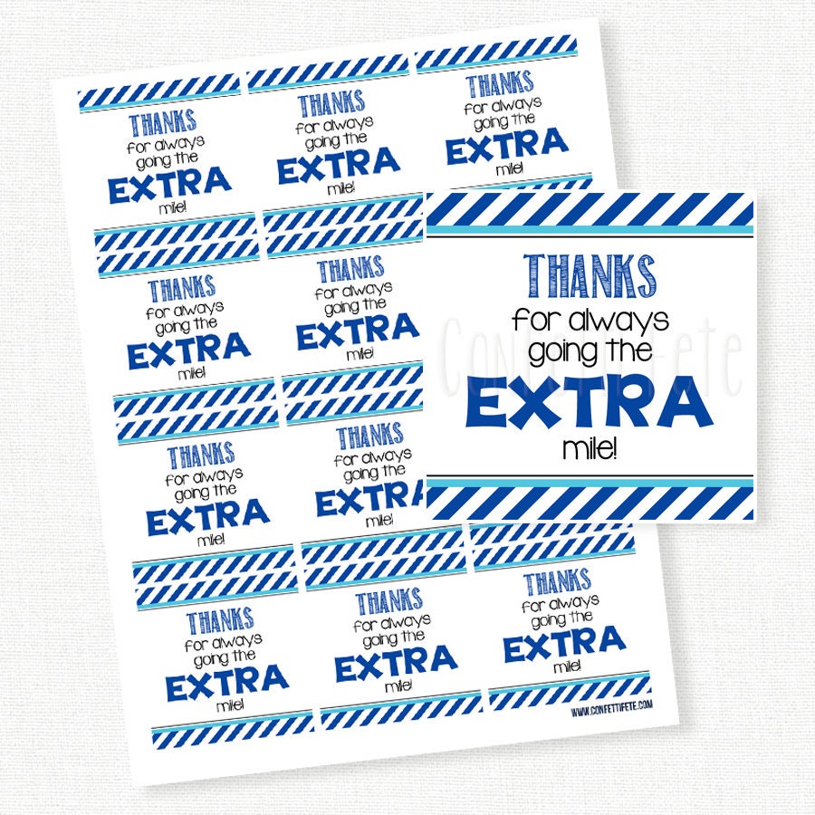 Universal image with regard to thanks for going the extra mile printable Refreshing image pertaining to thanks for going the extra mile printable
