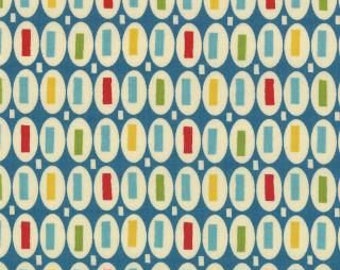 American Jane Pezzy Print blue multi moda fabrics FQ or more