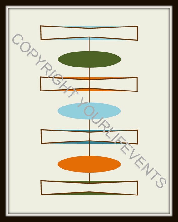 Mid-Century Modern Art Print | Instant Download | Printable Mid-Century Modern Art Il_570xn