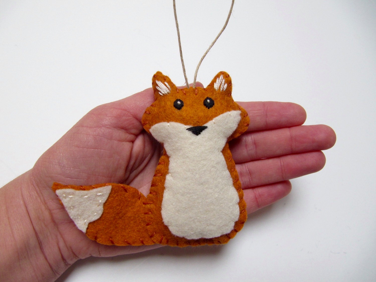 Fox Ornament Felt Christmas Ornament ORANGE Fox Woodland