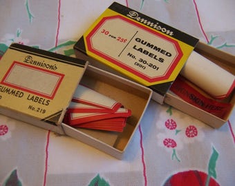 vintage dennison gummed labels