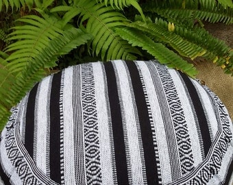 Exotic Peru Hasina Cotton Fabric Round Buckwheat Hull Meditation Cushion