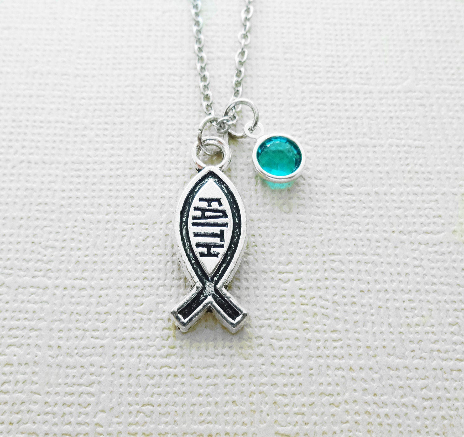 Faith Necklace Ichthys Fish Religious Christian Gift BFF