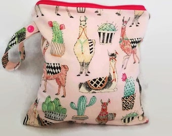 Llamas print Wet Bag-Four sizes