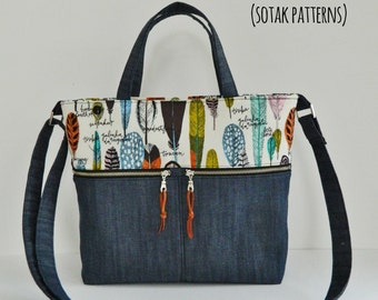 pdf bag pattern, purse, instant download, Alice purse, pdf pattern, sewing, patterns, sew, bag, zipper pocket, sotak patterns, handbag, diy