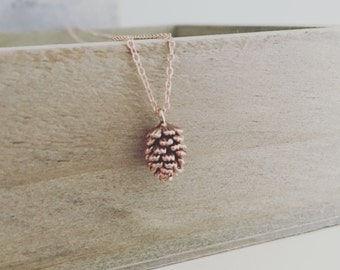 Rose Gold Necklace, Gold Pine Cone Necklace Dainty Gold Necklace Best Friend Birthday Gift Bridesmaid gift BUZZFEED, Best selling jewelry