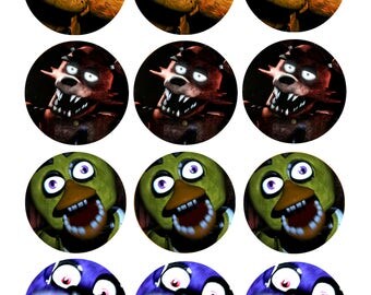 Five Nights at Freddies Edible Cookie/Cupcake Image Sheet (8.5x11)