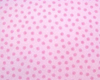 Flannel Fabric by the Yard in a Soft Pink Rosebud Print 1 Yard