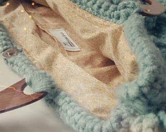 Christmas Sale-Crochet Bag // Winter Fashion-Handmade Mint green Knit Bag, Celebrity Style,Crochet winter bag- shoulder bag- crochet bag