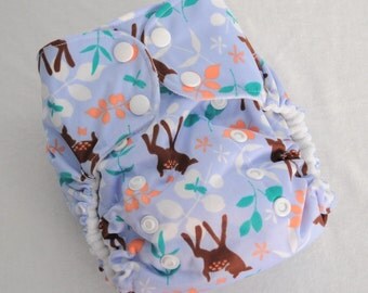 Purple Deer - One Size Pocket Cloth Diaper