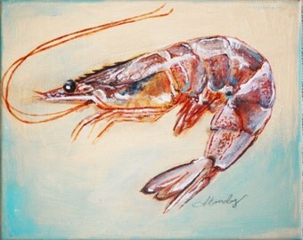 Shrimp painting | Etsy