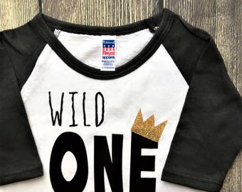Wild One Raglan, Shirt or bodysuit / Wild One Shirt / family photos, birthday shirt, where the wild things are, wild things, wild one