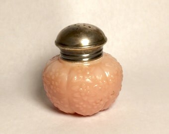 Vintage Pink Glass Sugar Shaker Floral Design
