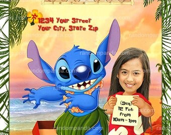 Personalize Lilo and Stitch Invitation, BE Lilo Costume Party, Stitch Birthday Invite