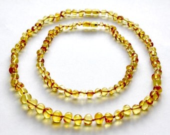 NATURAL BALTIC AMBER Teething Necklaces for Baby and Mommy