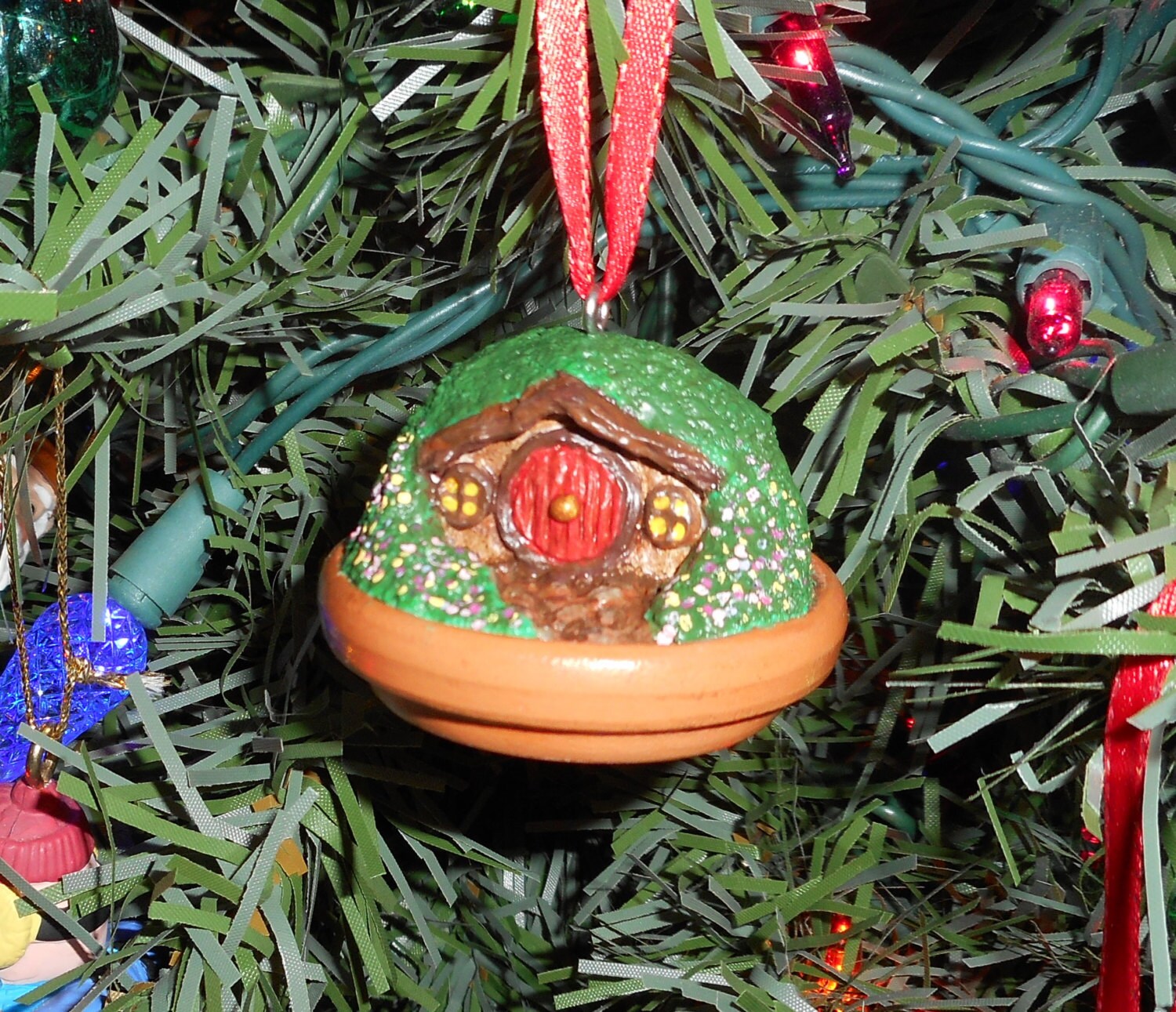 OOAK Hobbit Hole Lord of the Rings LOTR CHRISTMAS Ornament