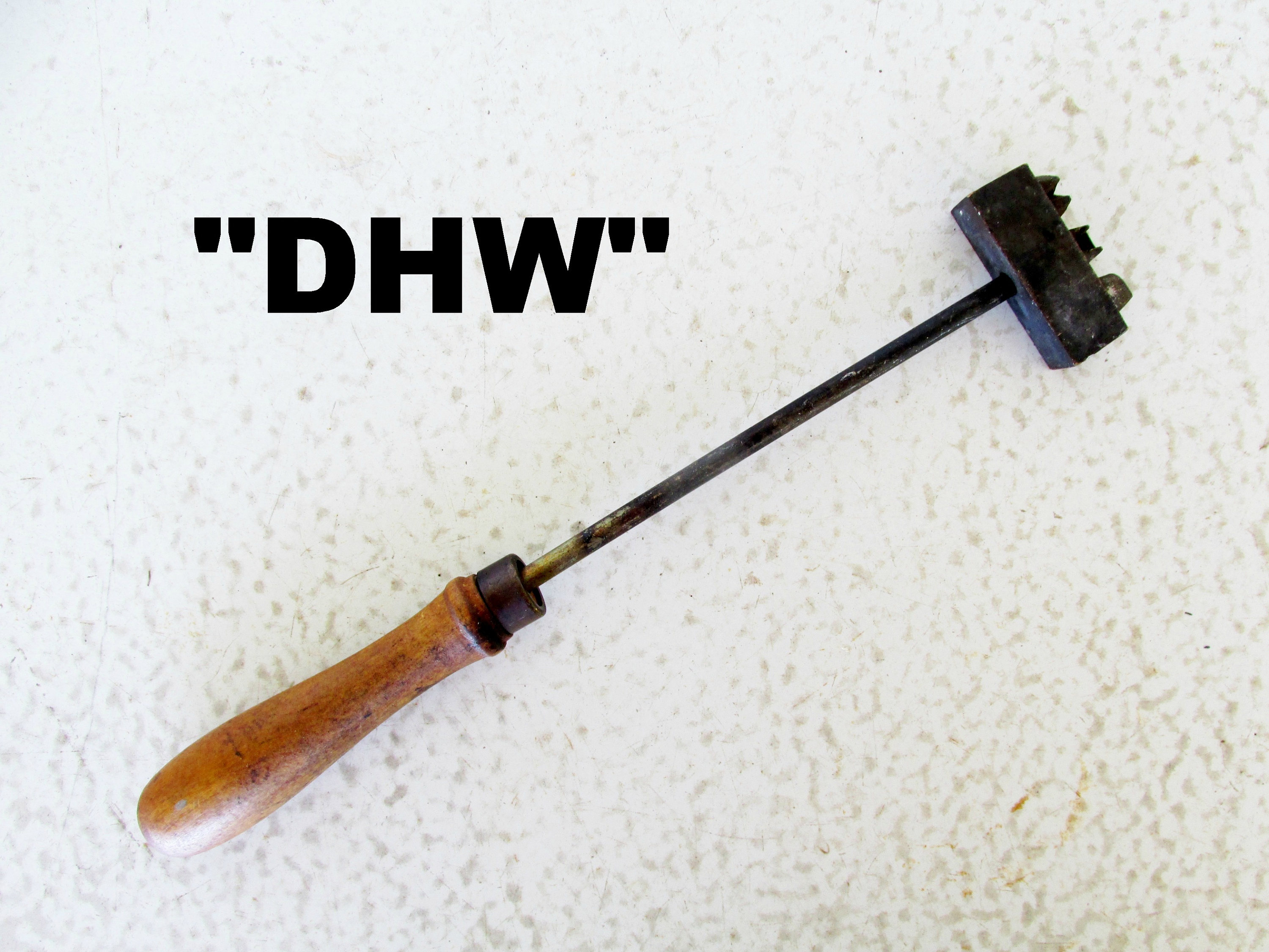 12 Branding Iron with Letters DHW wood handle D H W 