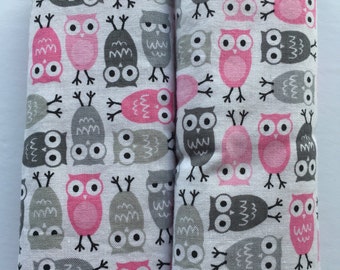 Owls- Car Seat Strap Covers/Stroller Strap Covers/Reversible Strap Covers