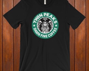 Twin Peaks, Damn Fine Coffee T-Shirt - Starbucks Coffee short sleeve t-shirt