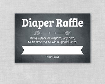 Printable Baby Shower Diaper Raffle Ticket, Printable Chalkboard, Diaper Raffle Sign, Baby Shower Raffle, Gender Neutral