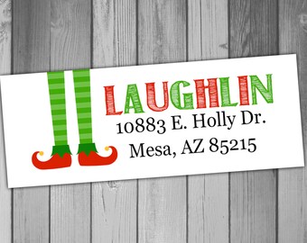 Christmas Return Address Label Christmas Labels Holiday Return Address Labels Printable Return Address Labels Elf Christmas