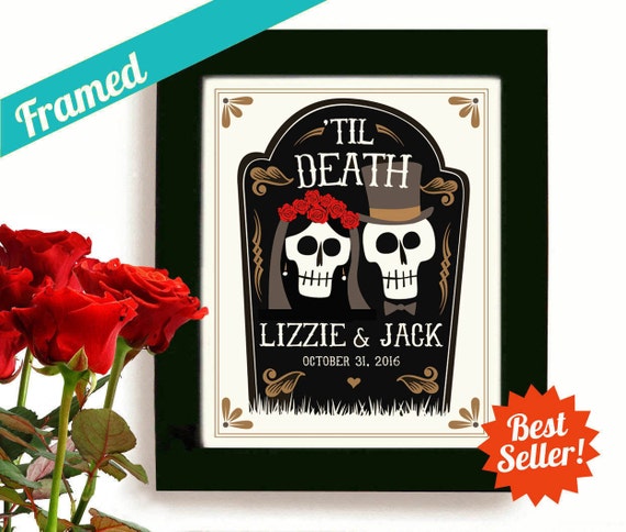 Halloween Wedding Gift Personalized Art Day of the Dead