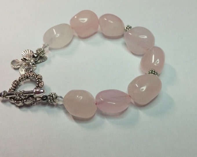 Love bracelet Rose quartz ( No heart dangle)