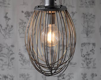 Industrial Whisk Pendant Light, Handmade Modern Lighting