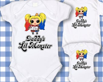 Harley Quinn Cosplay Shirt - Daddy's Lil Monster - Harley Quinn Shirt - Harley Quinn Ladies Shirt - Suicide Squad Bodysuit