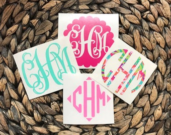 Vinyl Monogram Decal FREE SHIPPING Yeti Monogram Car Monogram Cell Phone Monogram Laptop Monogram