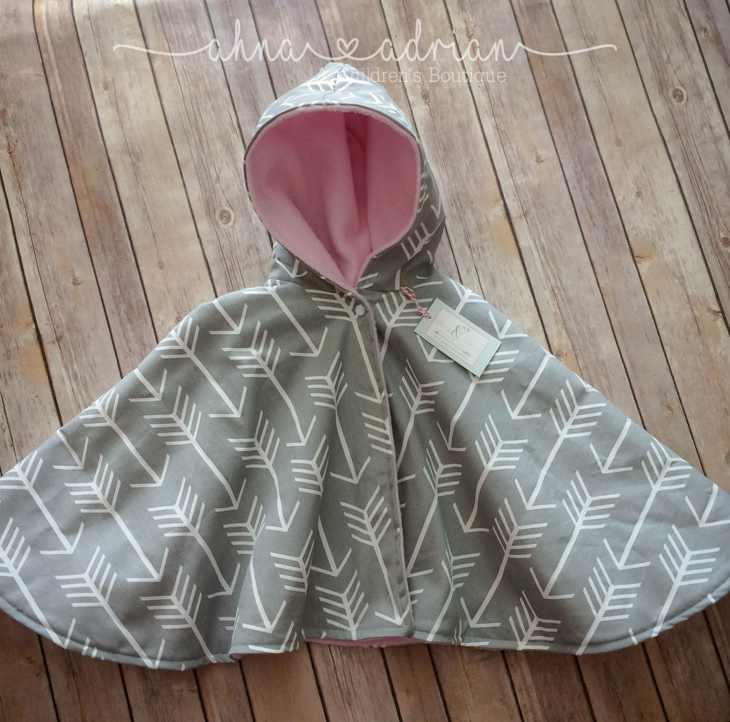 Car Seat Poncho Gray Arrows Archer Kids CarSeat Coat Toddler