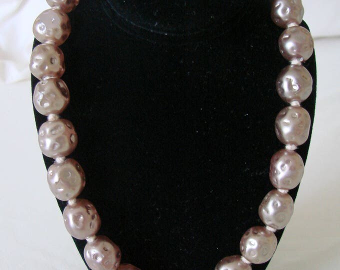1940s Faux Baroque Pearl Bead Choker Necklace / Vintage Jewelry / Jewellery