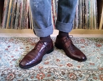 Johnston & Murphey Cellini Calf Skin Leather Vintage Men's shoes 10.5W