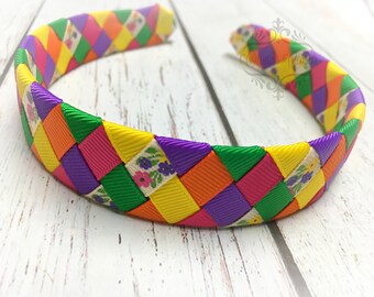 Floral Ribbon Headband Flower Woven Ribbon Headband