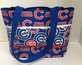 Chicago Cubs Quilted Purse - Quilted Tote - Market Bag -Shopping Bag -Shoulder Bag - NFL Tote - NHL Tote - MLB Tote - Cubs Tote - Beach Bag