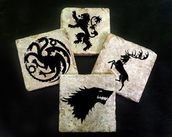 Game of Thrones coaster set of 4. **Ask for free gift wrapping and have them sent directly to the recipient!**