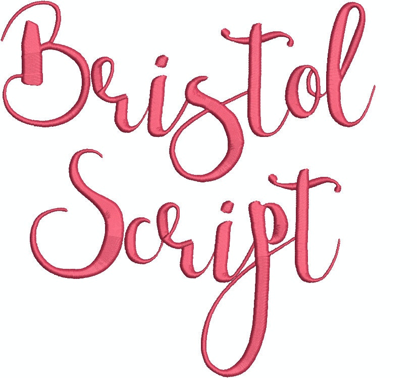 Bristol Script Machine Embroidery Font upper case lower case