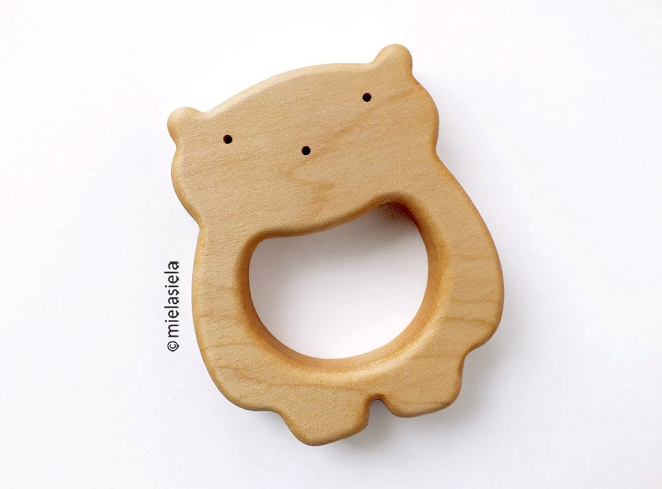 Organic Wooden Teether Teething Toy Natural Wooden Toy