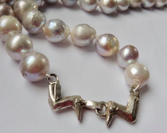Pearl necklace Edison pearls kasumi like pearls big round grey pearls