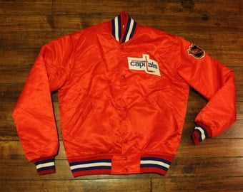 Washington Capitals satin starter jacket vintage 90s NHL hockey coat - Small
