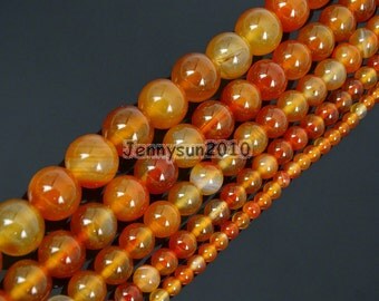 Carnelian Natural Agate Gemstones Round Ball Spacer Beads 2mm 3mm 4mm 6mm 8mm 10mm 12mm Great For Jewelry Design