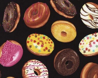 Fat Quarter Donuts, Sweets, Cake, Buns 100% Cotton Quilting Fabric C4923