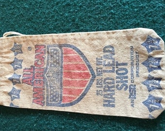 Vintage double-sided red, white,and blue lead shot wine bags--"All American"