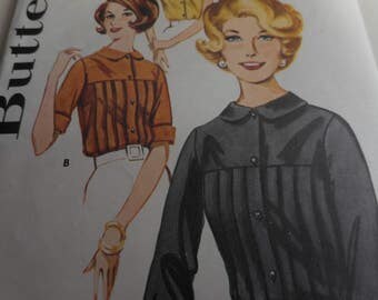 Vintage 1960's Butterick 2546 Blouse Sewing Pattern, Size 12 Bust 32